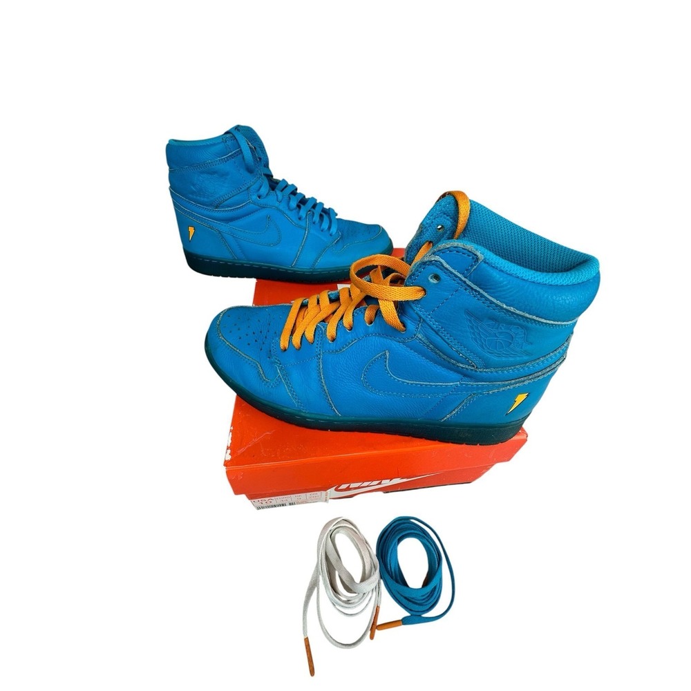 Jordan 1 Retro High Gatorade Blue Lagoon Size 10 Men With Original Box